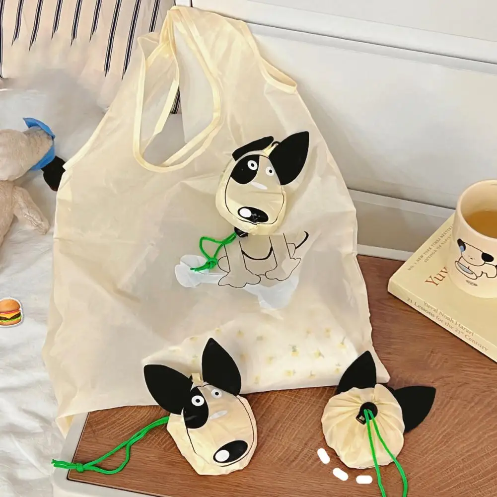 Shopping Hand Bag Plastic Reusable Household Supermarket Doggy Folding Shopping Pouch Folding Tote Bag for Daily Life