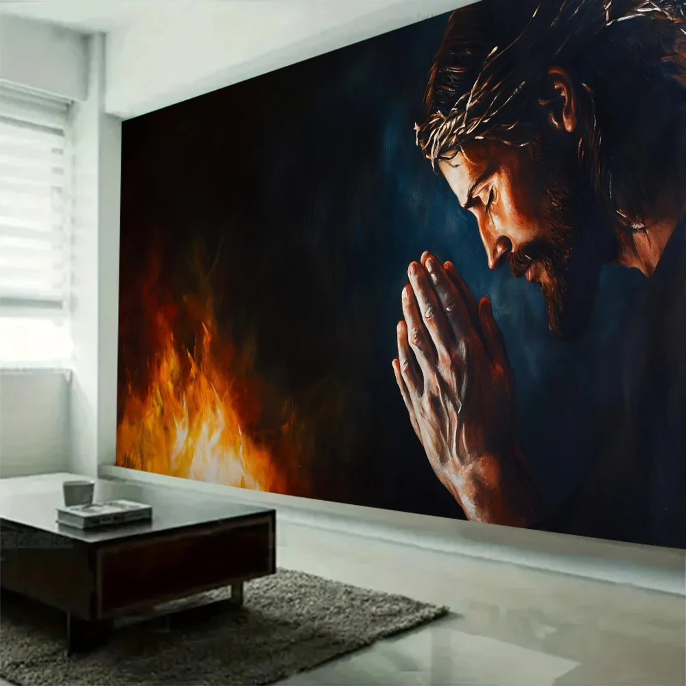 

Vintage Art Print Large Tapestry Wall Hanging Bohemian Home Wall Decor Jesus Mural Background Wall Cloth Aesthetic Room Decor