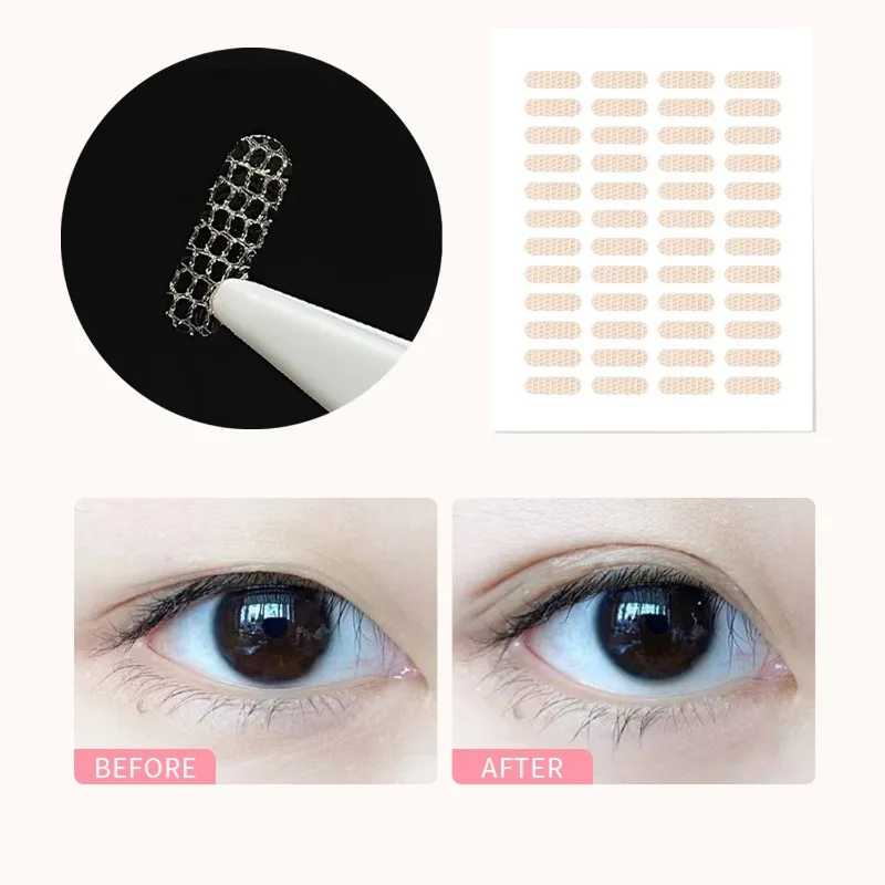 ที่มองไม่เห็นเทปตาสองชั้นดูธรรมชาติตาข่ายลูกไม้ Eye Lift สติกเกอร์กาวกันน้ําติดทนนานสําหรับผู้หญิงแต่งหน้าเครื่องมือ