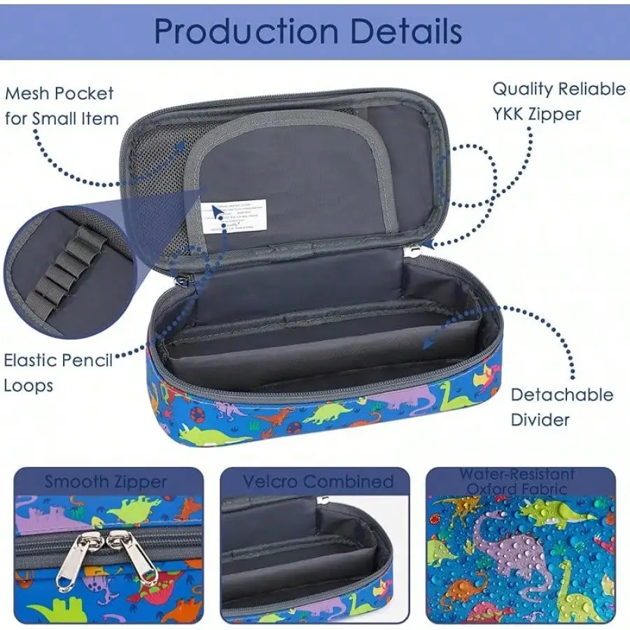 Large Capacity Pencil Kids, Boys & Girls – Zippered Multi-Functional Pen Pouch, Soft & Portable Pencil Bag School, Teens,