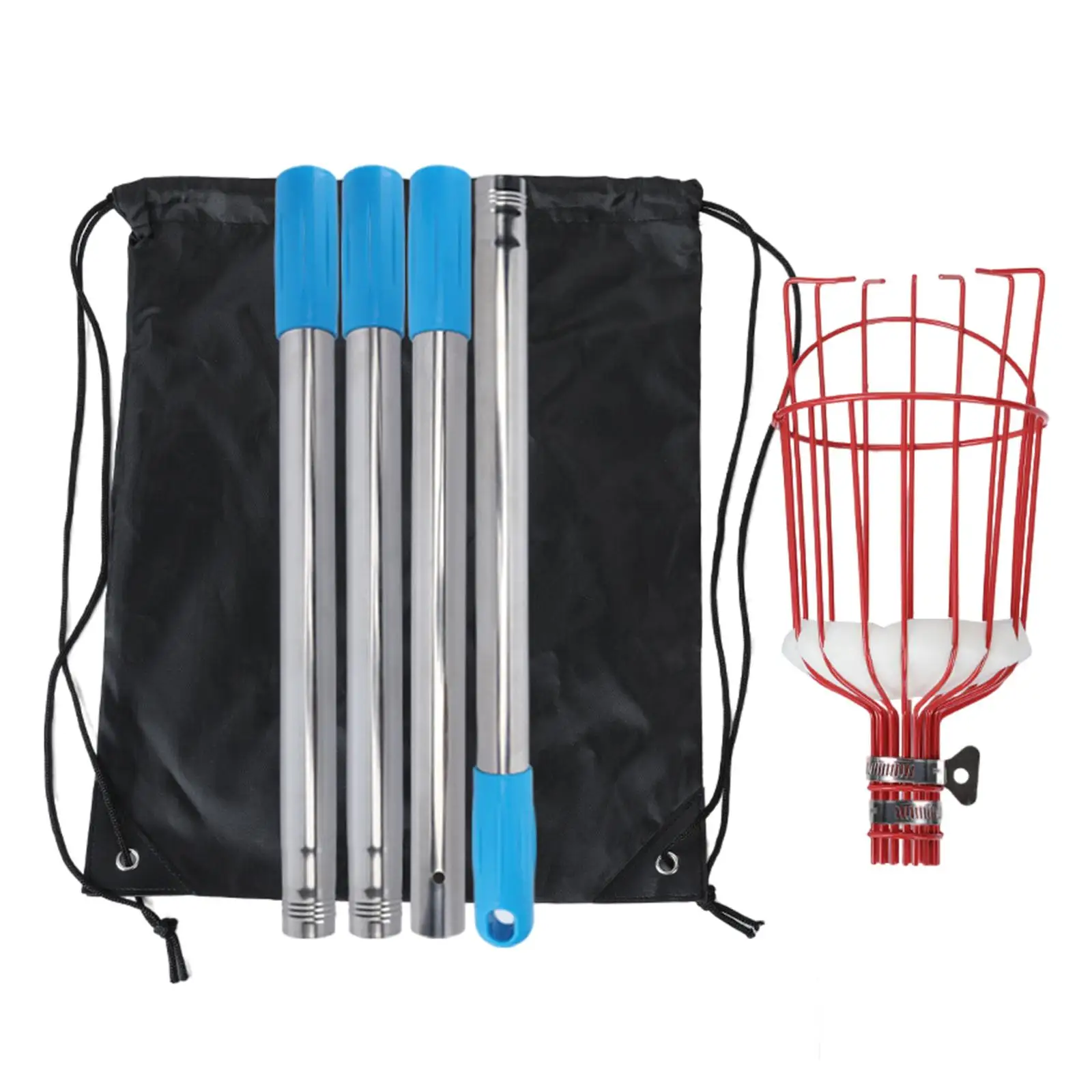 Stainless Steel Fruit Picker for Fruit Geeting with Foam Pad & Basket Fruit Harvester for Apples Pear CHERRY Orchard Farm