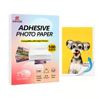 100 hojas de papel adhesivo brillante para impresora de inyección de tinta, papel fotográfico autoadhesivo imprimible, 5x7 pulgadas, 135 g/m2, 36Ib, blanco brillante Dr