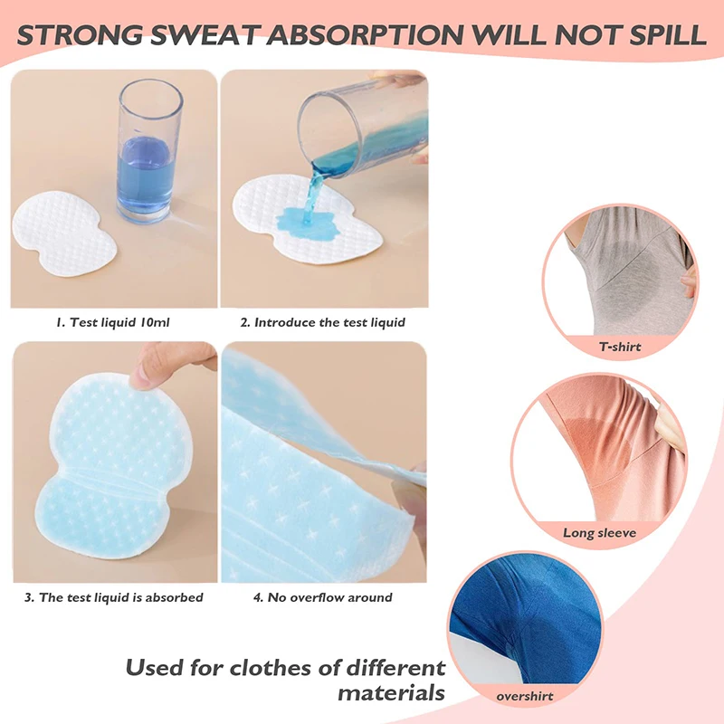 10/30PCS Underarm Sweat Absorbing Stick Pad Armpit Liner Anti-Odor Breathable Invisible Strong Adhesive Clothes Deodorant Summer