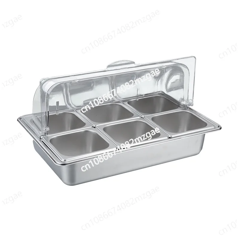 

Stainless steel food display plate braised meat cold vegetable fresh-keeping basin with lid