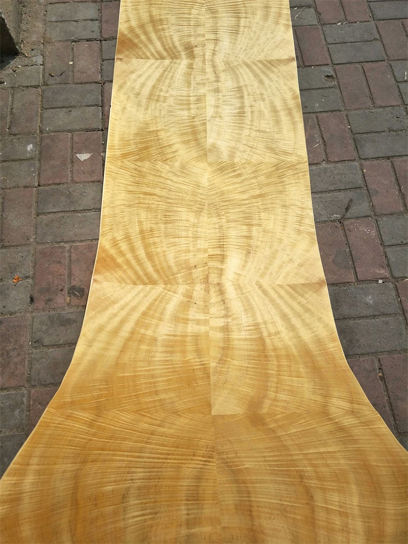 Natural Wood Veneer Silkwood Gold Nan 60cm x 250cm 0.25mm Kraft Paper Backing Gold Yellow