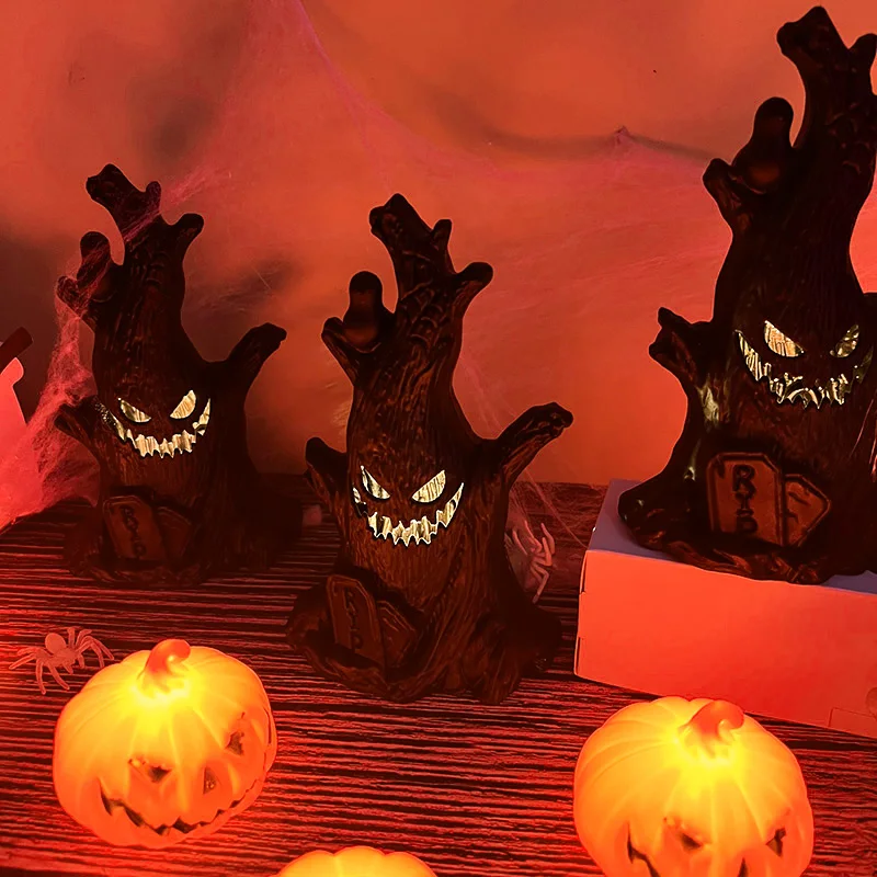 

1/3Pcs Halloween Led Pumpkin Lantern Glow Ghost Tree Horror House Decor Kids Gifts Halloween Party Decoration For Home Bar