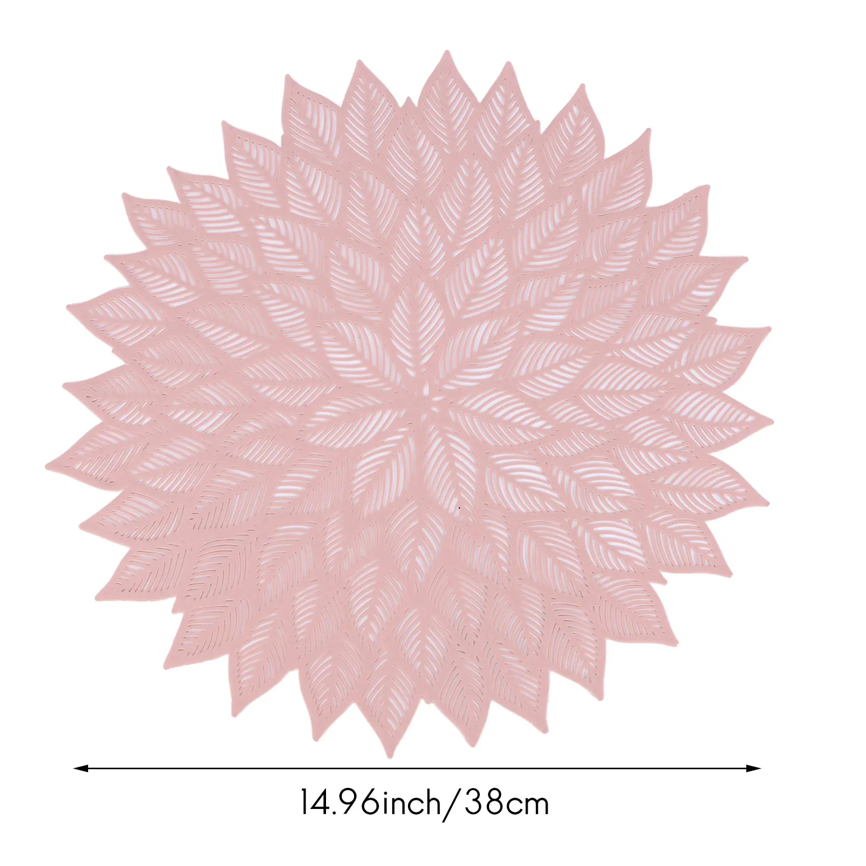 مجموعة مفارش أطباق مكونة من 6 قطع، سجادات دائرية مجوفة لطاولة الطعام باللون الذهبي الوردي #6