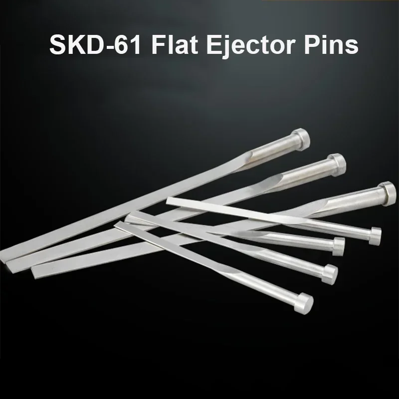 

10PCS 0.8 to 1.5mm Ejector Pins Plastic Mold Accessories Flat Ejector Pin SKD61 Ejector Blades Flat Head Push Rods