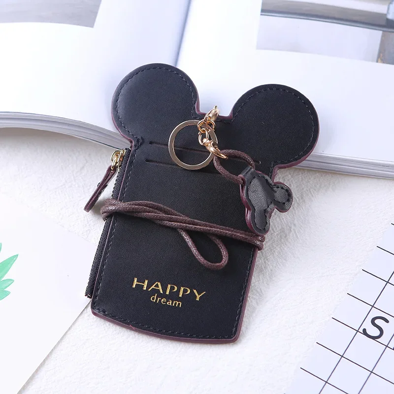 MINISO Disney Card Holder for Women New Mini Ladies ID Card Work Badge Cover Mickey Cartoon Passport Cover Buisness Card Holder