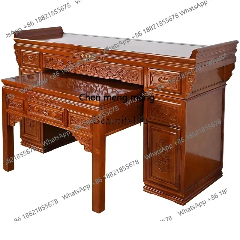 z183   Manchurian Ash Solid Wood Buddha Shrine Altar Incense Burner Table New Chinese Style Central Hall Buddha Table