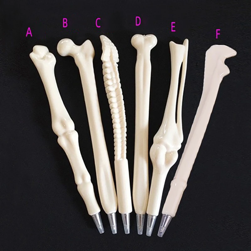 Fun Creative Novelty Stationery Bone Shape Biros Funny Lifelike Bone Shape Ballpoint Pen School Office Writing Supplies Gift