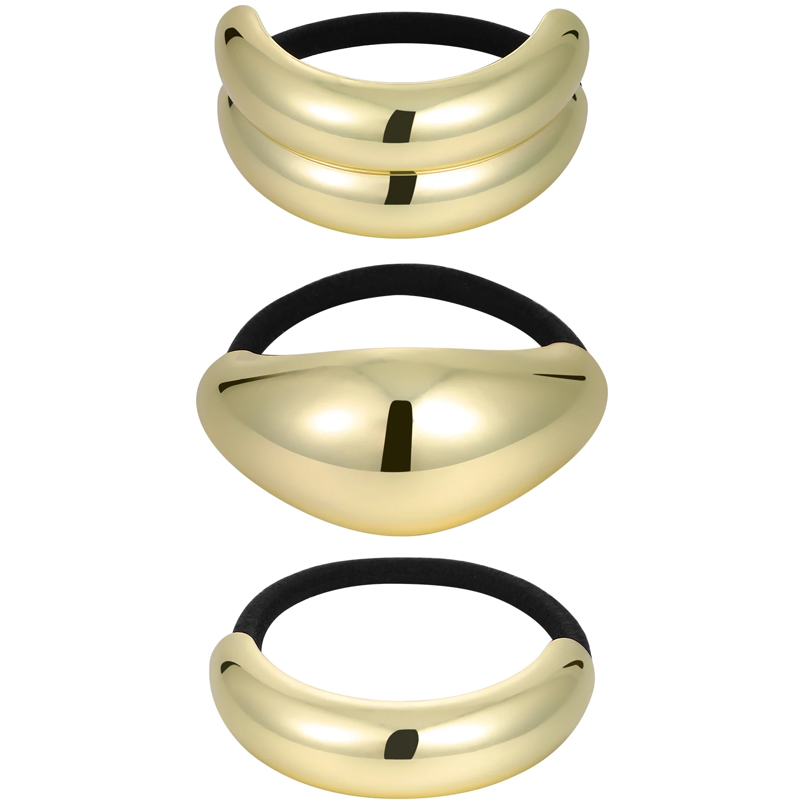 

3 Pcs Metal Hair Bands Rope Tie Cuff Vintage Elastic Bracelet for Ponytail Women Stylish Fashionable Non Damage