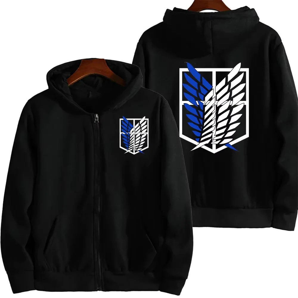 

Кардиган на молнии «Атака Титанов» с флисовой толстовкой на молнии с капюшоном для повседневного и модного мужского популярного топа