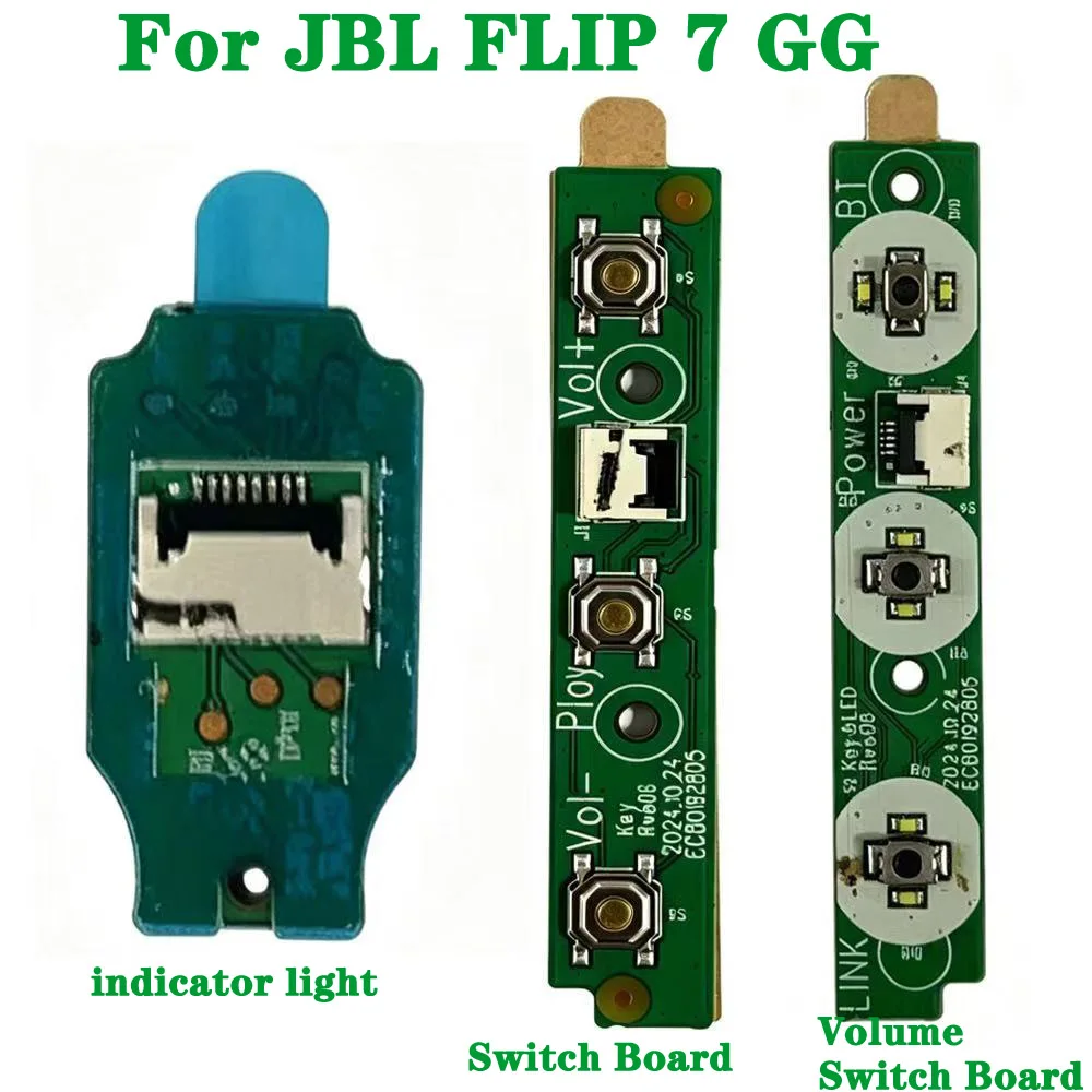 Placa PCB Original para JBL FLIP 7 GG, Placa de Interruptor de Luz Indicadora, Placa de Interruptor de Volumen, Placa de Botón PLAY, Conector de Placa Base del Altavoz