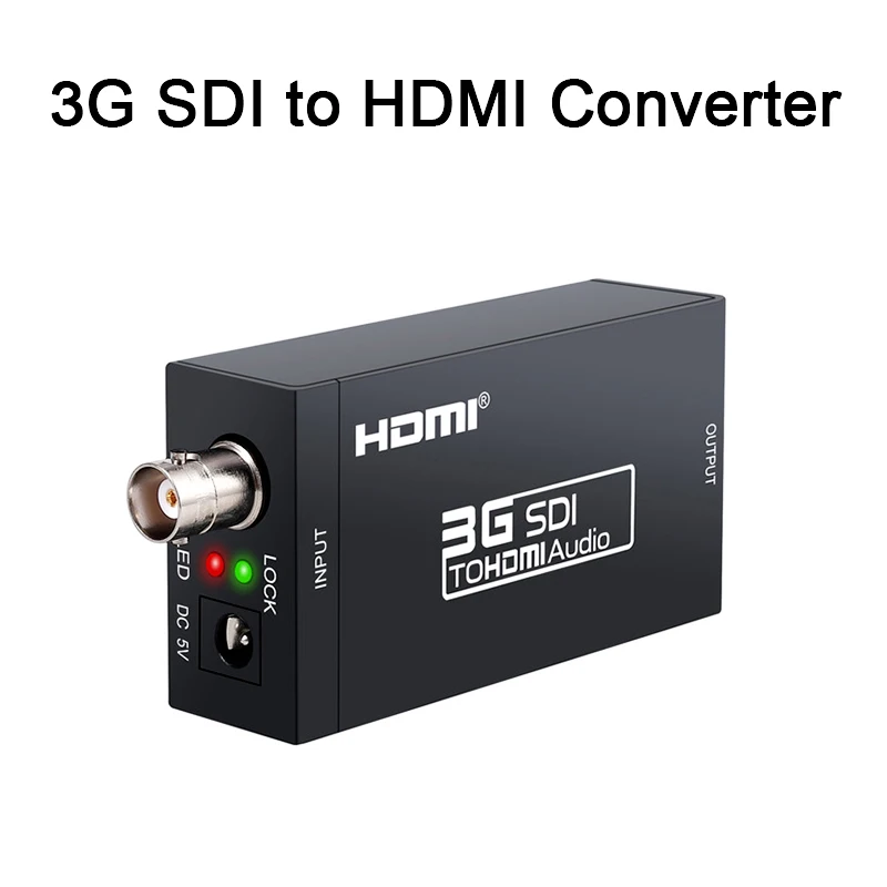 3G HDMI to SDI Converter / SDI to HDMI Adapter Audio HD-SDI/3G-SDI Adapter BNC 1080P DAC Converter for Monitor HDTV