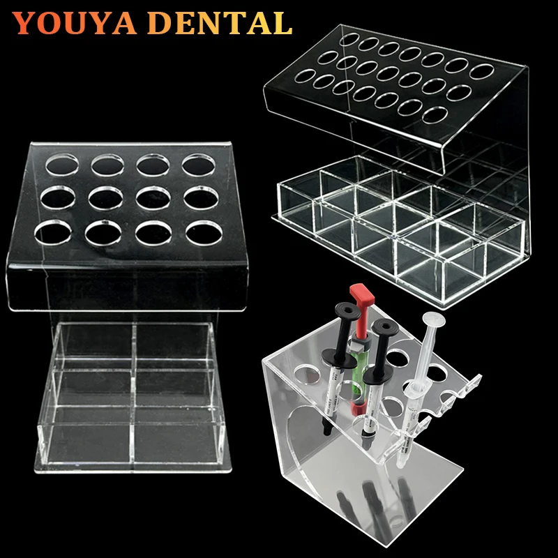

1pcs Dental Laboratory Composite Resin Bracket Syringe Acrylic Storage Box Frame Transparent Dental Clinic Supplies Storage Box
