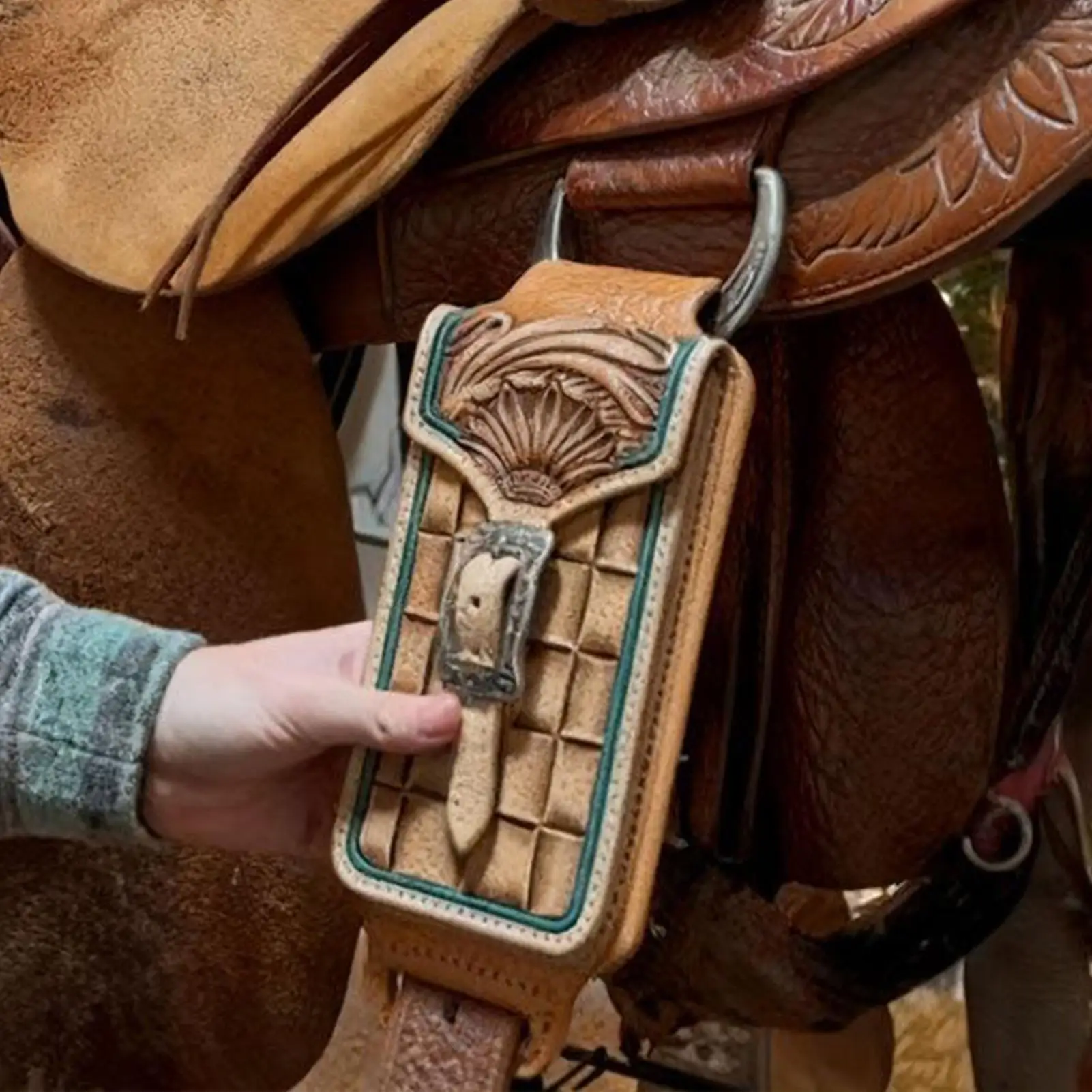 الغربية الهاتف الخليوي الحافظة لوازم الفروسية كاوبوي حامل الهاتف المحمول الحقيبة لراكبي الفروسية المزارع الحصان المدربين