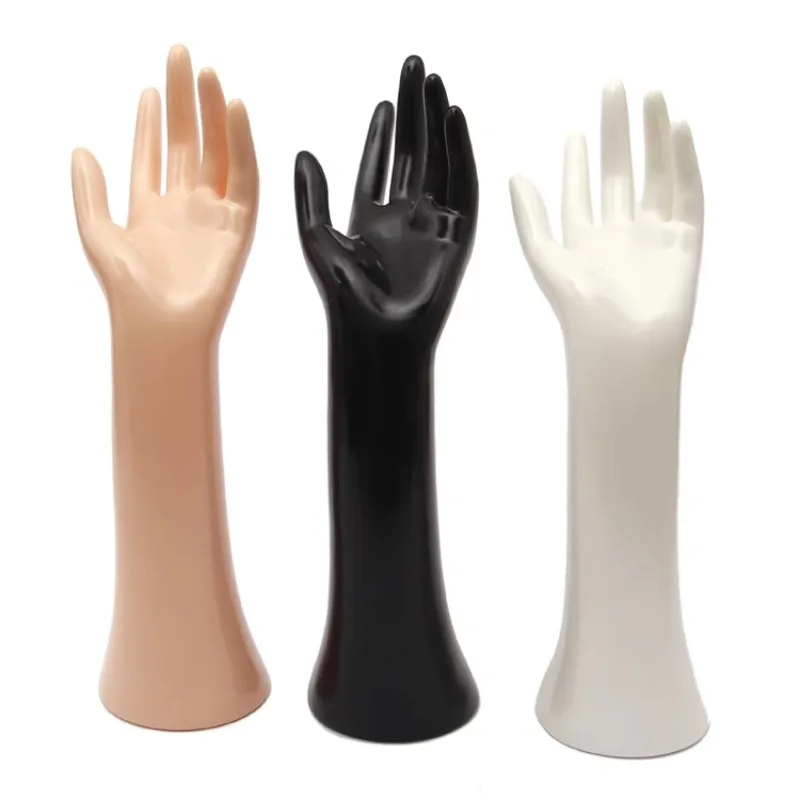 Wholesale High Quality White Pink Black Plastic Mannequin Hand Form Finger Ring Bracelet Jewelry Display Stand Holder