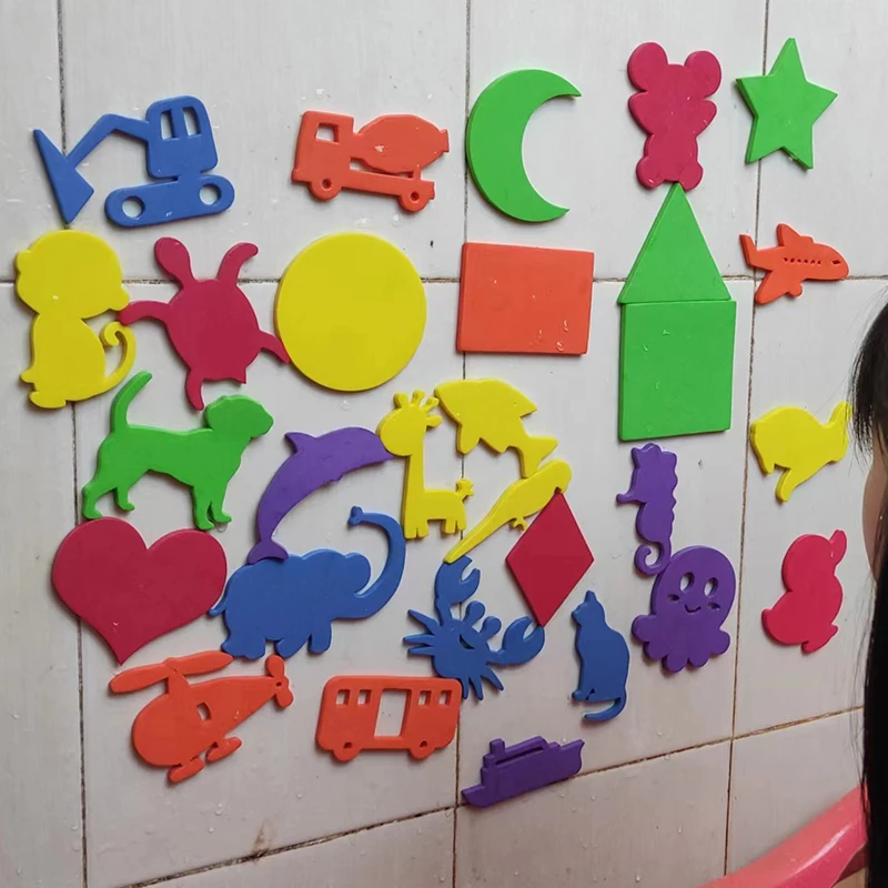 36 Buah/Set Mainan Mandi Huruf Alfanumerik Mainan Mandi Bayi Puzzle 3D Mainan Air Bayi Anak-anak EVA Lembut untuk Kamar Mandi Mainan Pendidikan Awal
