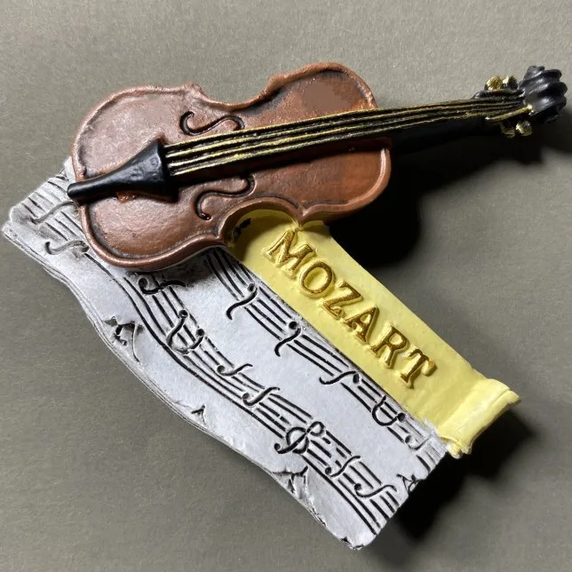 Austrian Creative Handmade Painting Mozart Violin Score Refrigerator Stickers