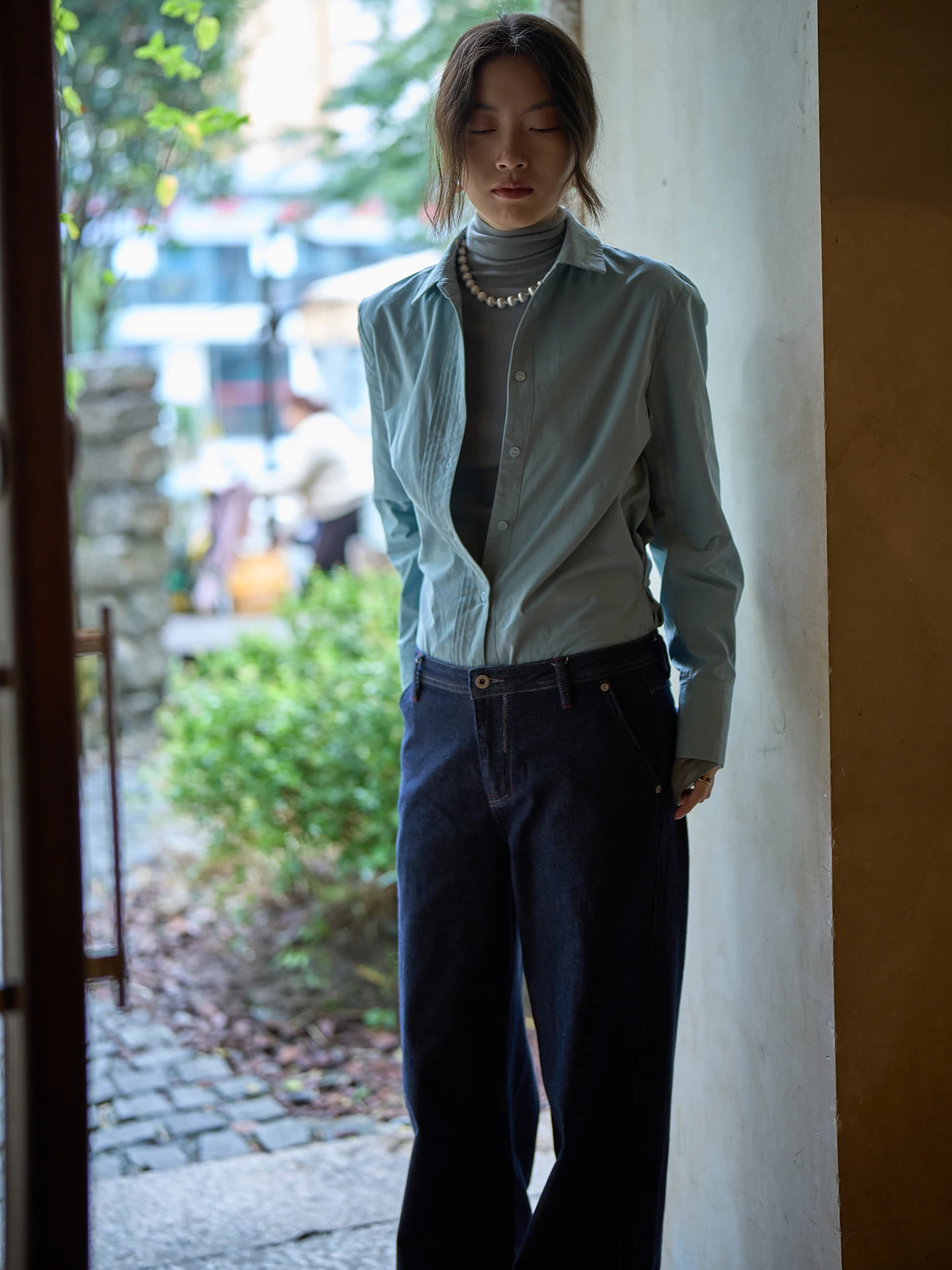 

Simple Ele Pure Cotton irt TextureSi Мужские часы с застежкой на талии irt European Sle Long Sve Regular Fit Faionable