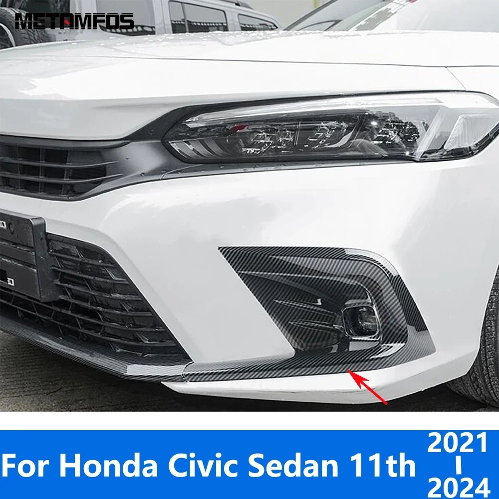 

Передняя противотуманная фара, лампа для век и бровей для Honda Civic Sedan 11th Gen 2021 2022 2023 2024, крышка противотуманной фары из углеродного волокна, аксессуары