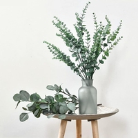 Golden Multicolor Artificial Eucalyptus Leaves Faux Greenery Boughs Wedding Bride Bouquet Home Vase Table Diy Decor Trim Props