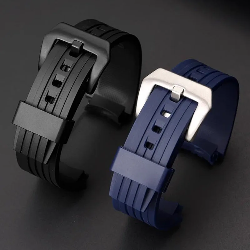 Rubber Watch band For Casio The Octagon Farm Oak  ECB-10YP ECB-10YPB ECB-950 WatchStrap 20mm  Convex Joint  Accessories