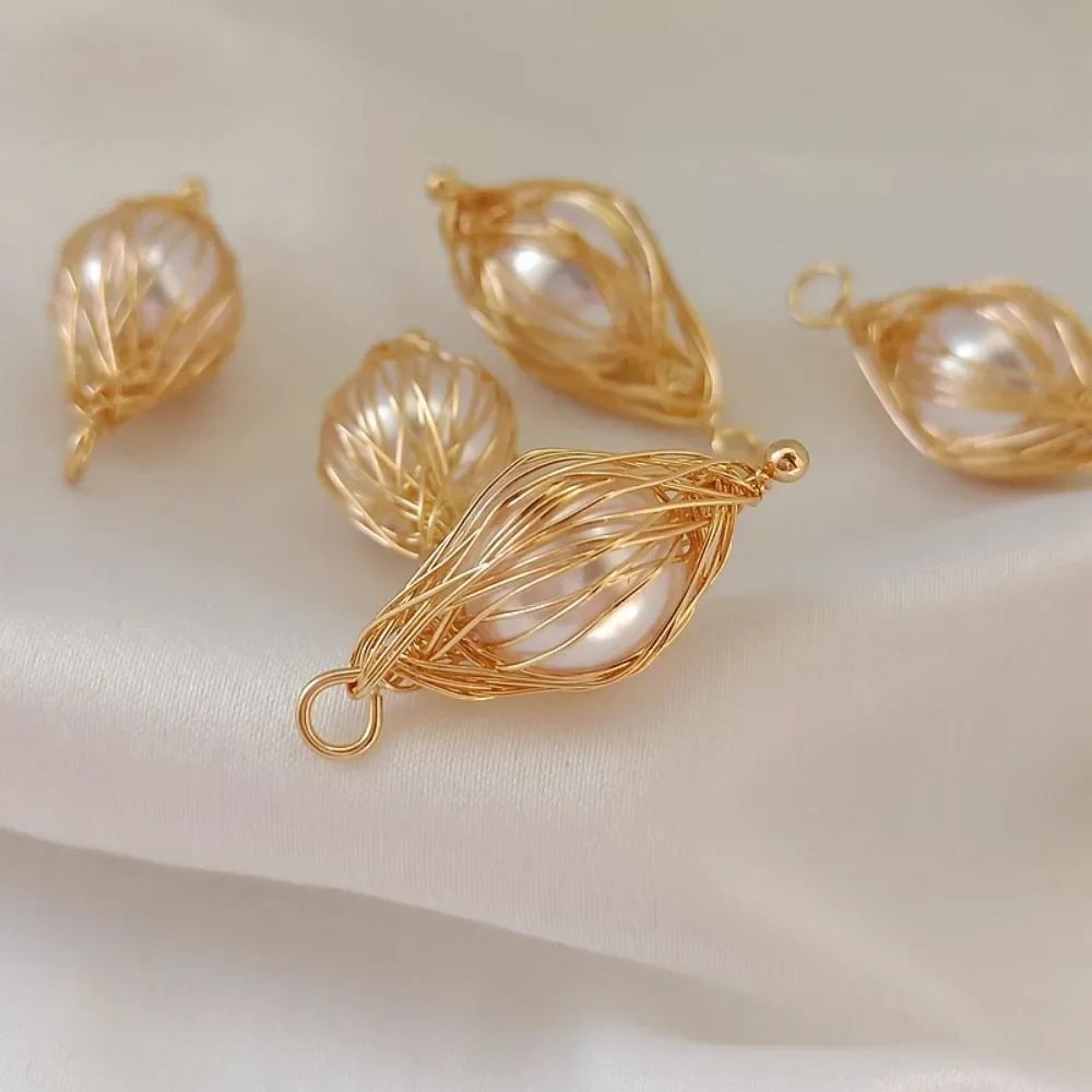 

14K Gold Wire-wound Bejeweled Needle Pendants, Bracelets, Necklaces, Earrings Other Handcrafted DIY Accessory Materials