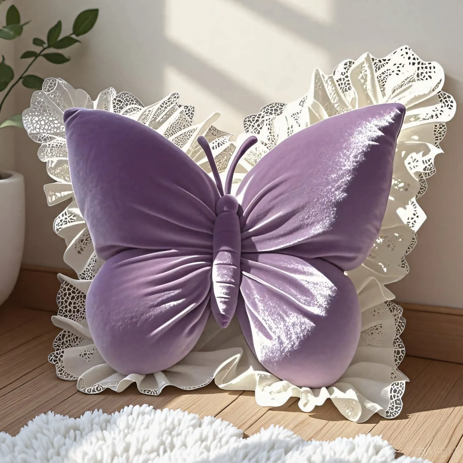 Butterfly bedside pillow large backrest throw pillow household bedroom