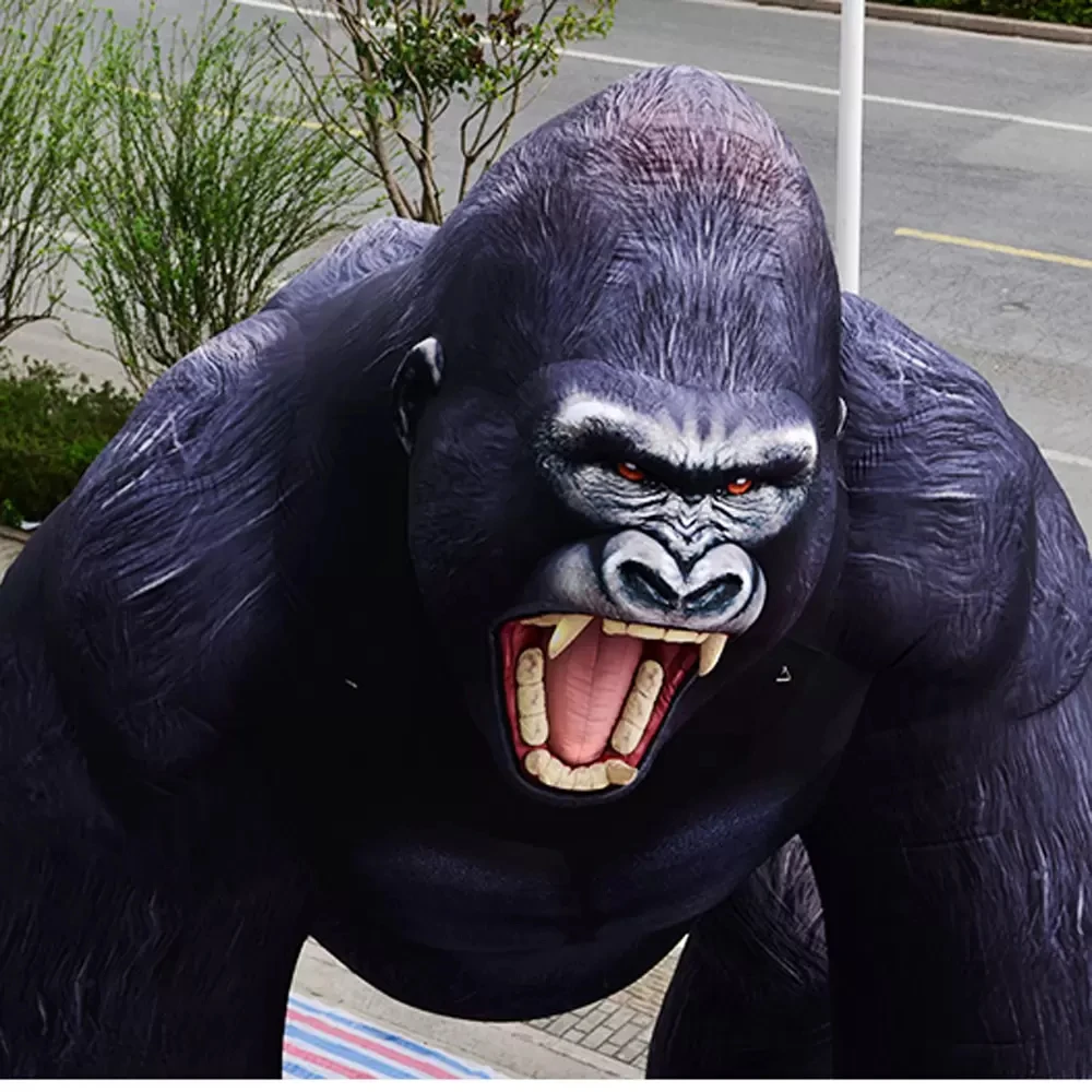 Giant Black Inflatable Gorilla Customized 6m High Huge Inflatables animal For Outdoor Event Festival