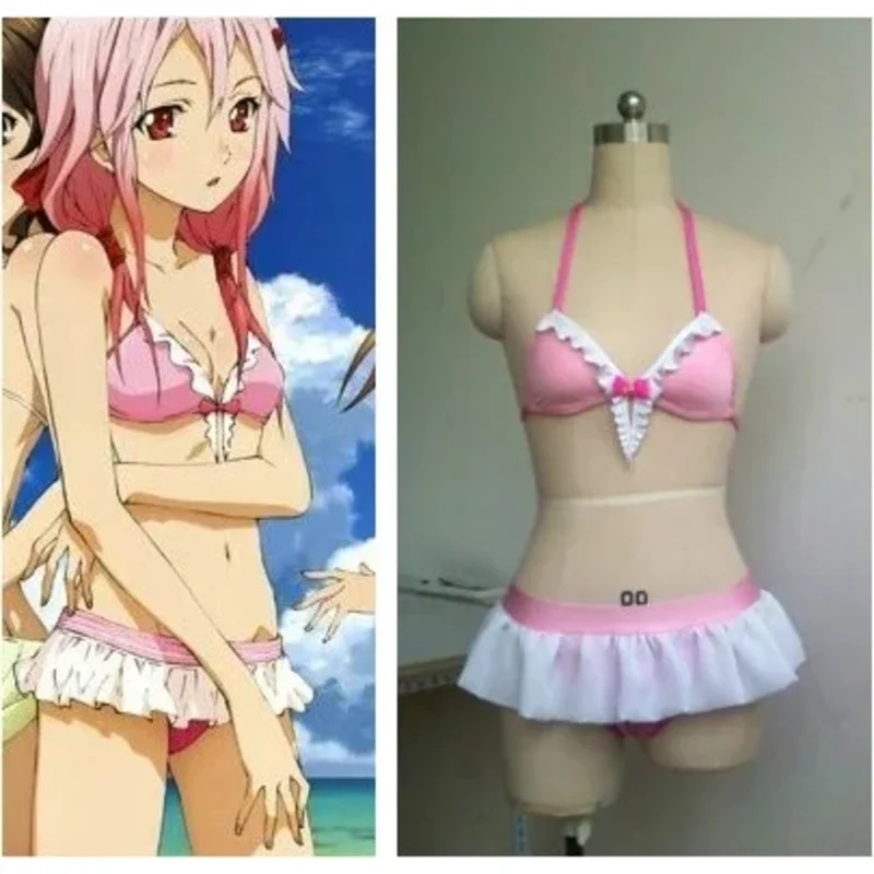 

DY20Guilty Crown Heroine Yuzuriha Inori Аниме Косплей Бикини Розовый Купальник на заказ25