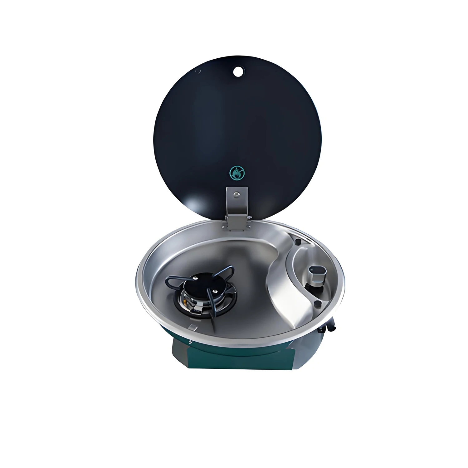 

RV/Marine One Burner Gas Stove Combo Round LPG Cooker 304 Stainless Steel Cooktop Electric Ignition for Yacht/Motorhome/Caravan