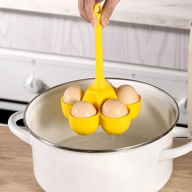 

5 Hole Silicone Egg Cooker High Temperature Resistant Steamed Egg Tray Food Grade Complementary Food Tools