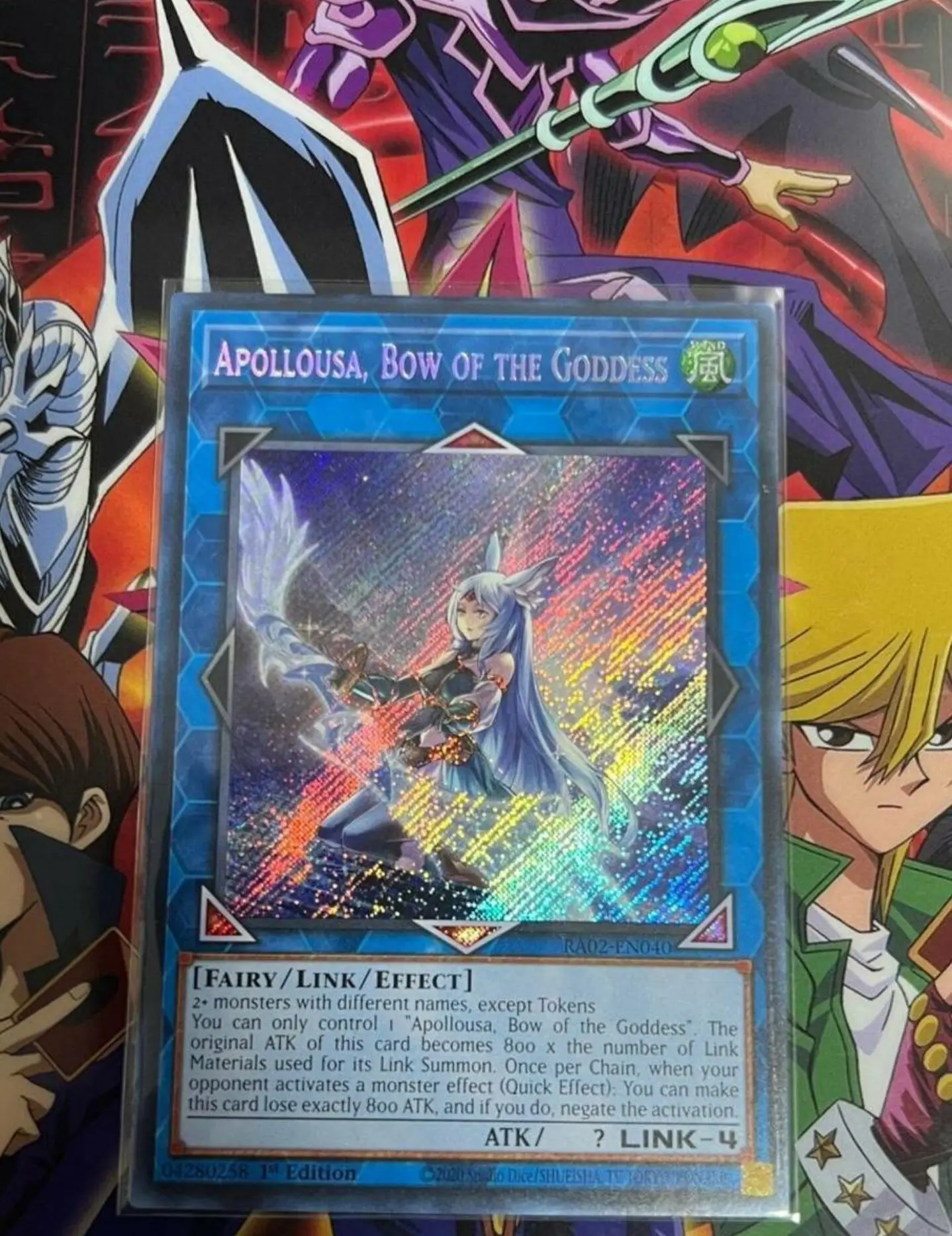 

Yugioh KONAMI Duel Monsters RA02-EN040 Apollousa, Bow of the Goddess Secret Rare English TCG Collection Mint Card