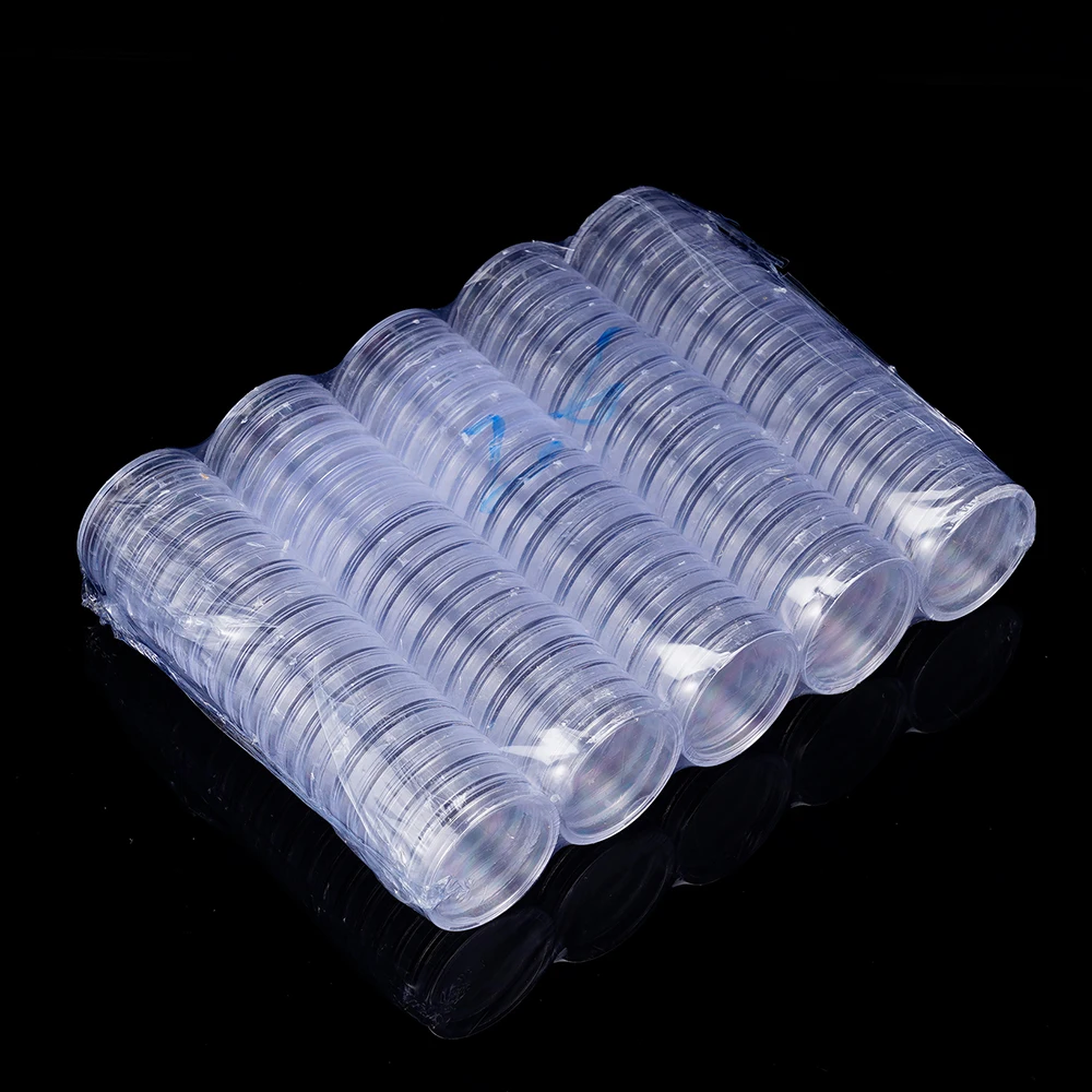 10/25/50/100Pcs 19-33Mm Transparante Munt Gevallen Holder Coin Verzamelen Box Case munten Opslag Capsules Bescherming Dozen Container