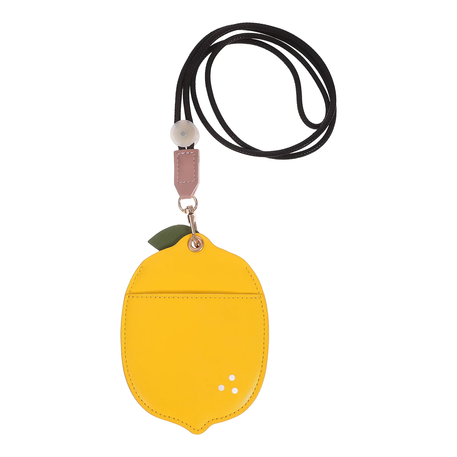 

Lemon ID Card Holder Badge Sleeve PU Protector for Lanyards Women Men Work School Office Use Desk Organizer Accessories