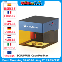 Sculpfun Icube Pro Max 10W Laser Engraver, 0.08mm Laser Spot, 10000Mm/Min Engraving Speed, 32-Bit Motherboard, App Connection
