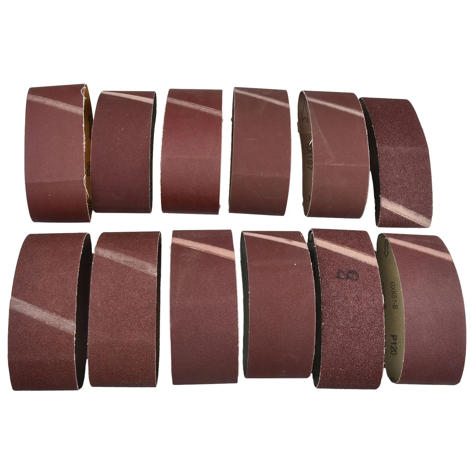 12PCS /Set 75X457mm Sanding Belts 60-400 Grits Wood Soft Metal Polishing Sandpaper Abrasive Bands For Belt Sander Abrasive Tools