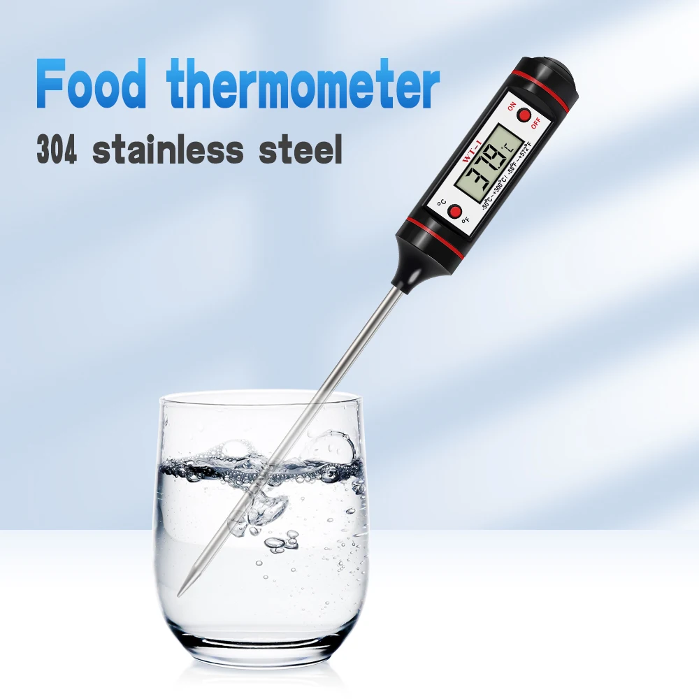 

Digital Food Thermometer BBQ Meat Water Oil Cooking Temperaure Test Sensor Oven Grill Kitchen Thermometer Stainless Steel Probe