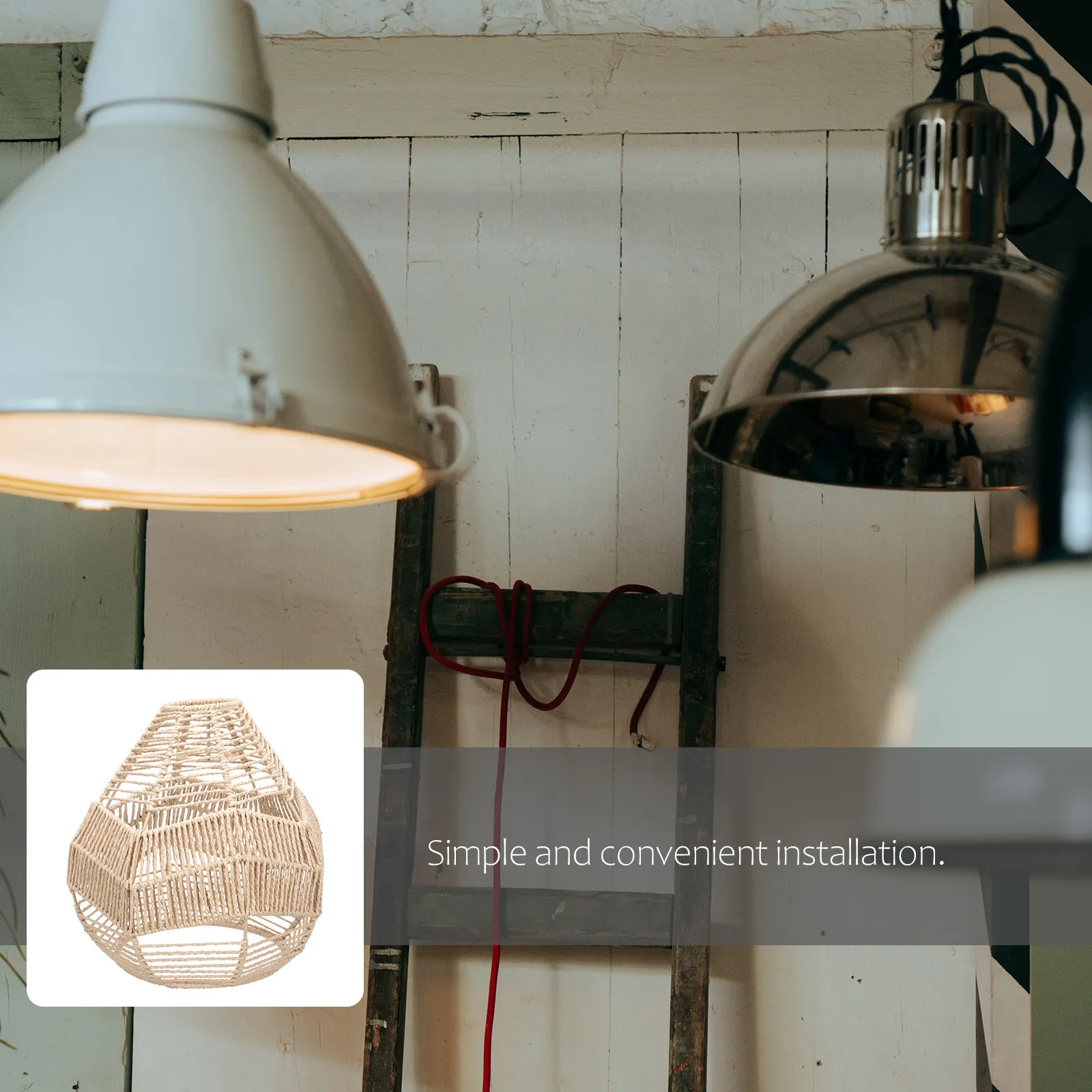 

Woven Lampshade Handmade Protective Light Shade for Home Hotel Bar Restaurant Ceiling Chandelier Decorative Pendant Cover