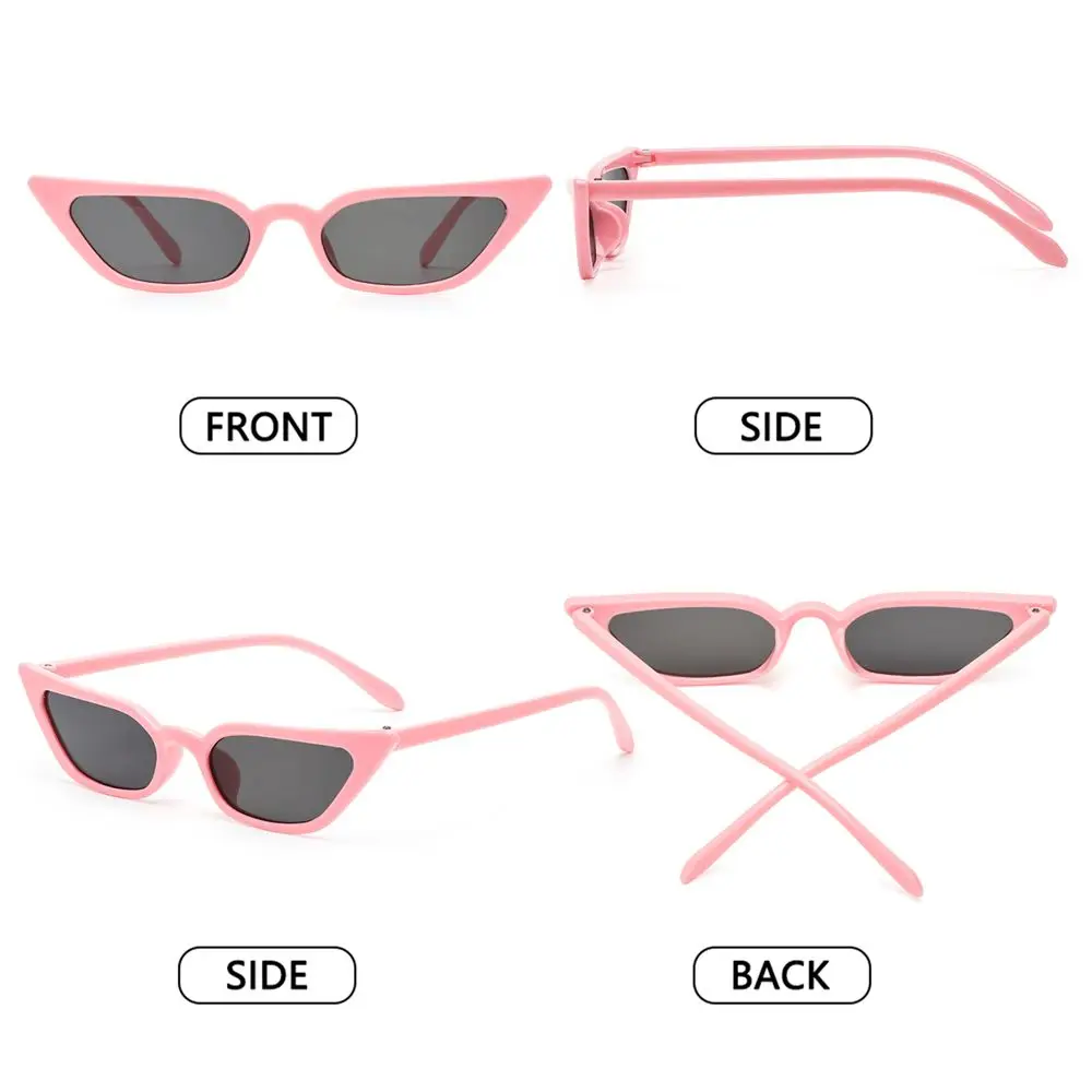 Streetwear UV400 Eyewear Sun Glasses Cat Eye Small Frame Vintage Sunglasses