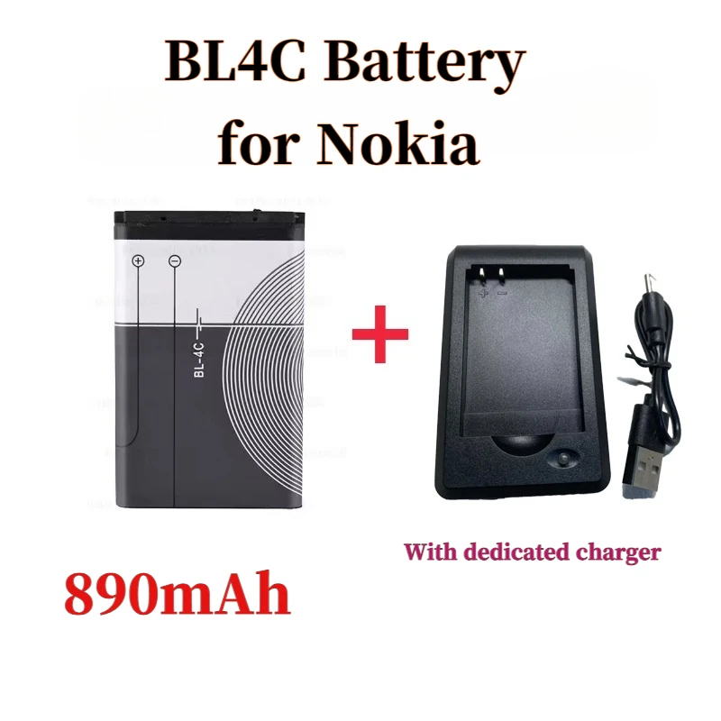 

BL-4C Battery 890mAh Bl4c Rechargeable Lithium-ion Batteries for Nokia 6100 6125 6136 6170 6300 6301 7705 7200 Mobile Phones
