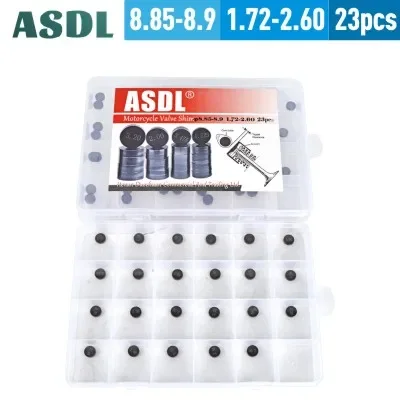 23pcs Motorcycle Adjustable Valve Pad Shims diameter 8.85-8.9 mm thickness 1.72mm - 2.6mm Valve Shim Kit For Honda Kawasaki #d