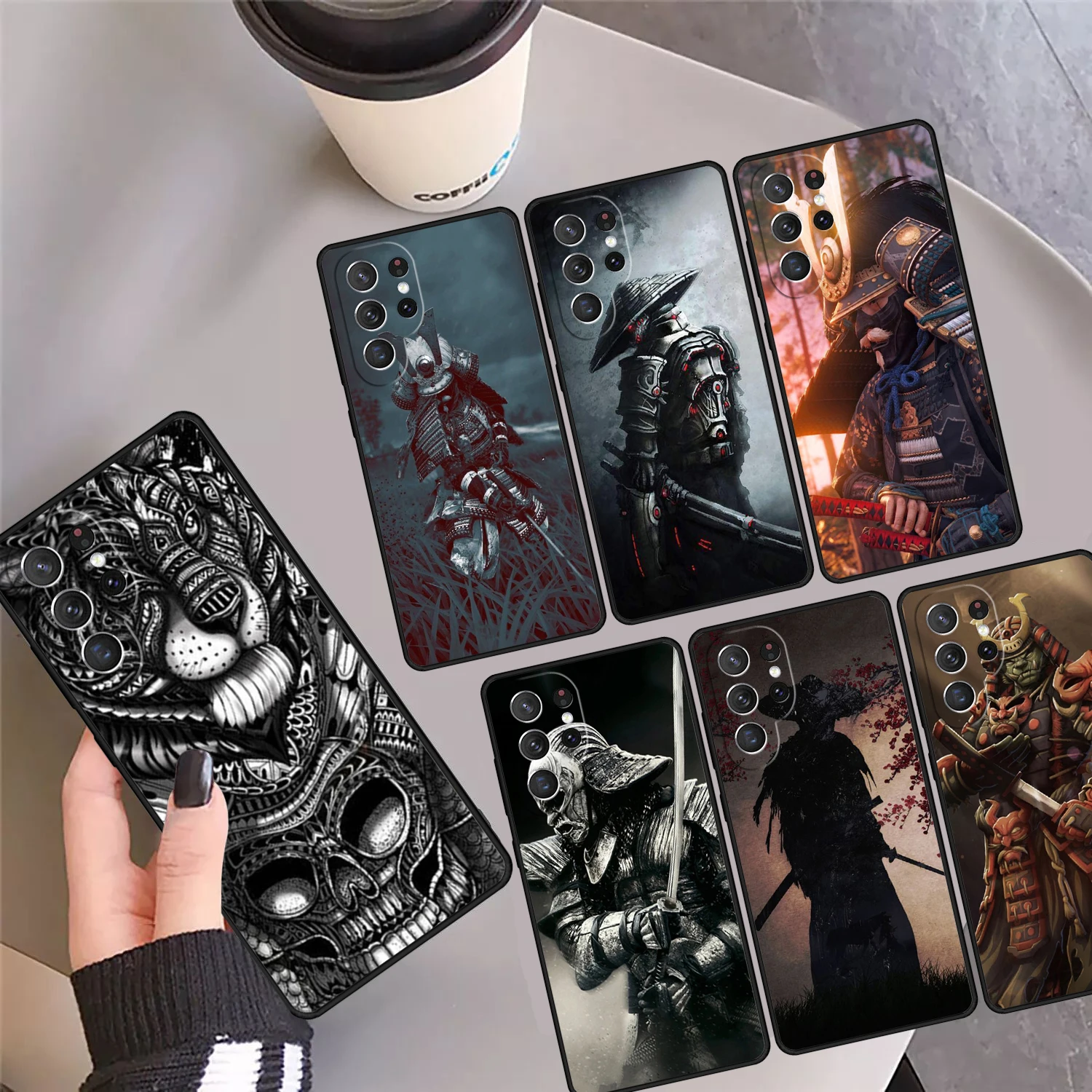 Samurai Warrior Phone Case Cover Coque For Samsung Galaxy S24 Ultra 23 S22 Plus S21 FE S20 S8 S9 S10 Note 10 Pro Note 20