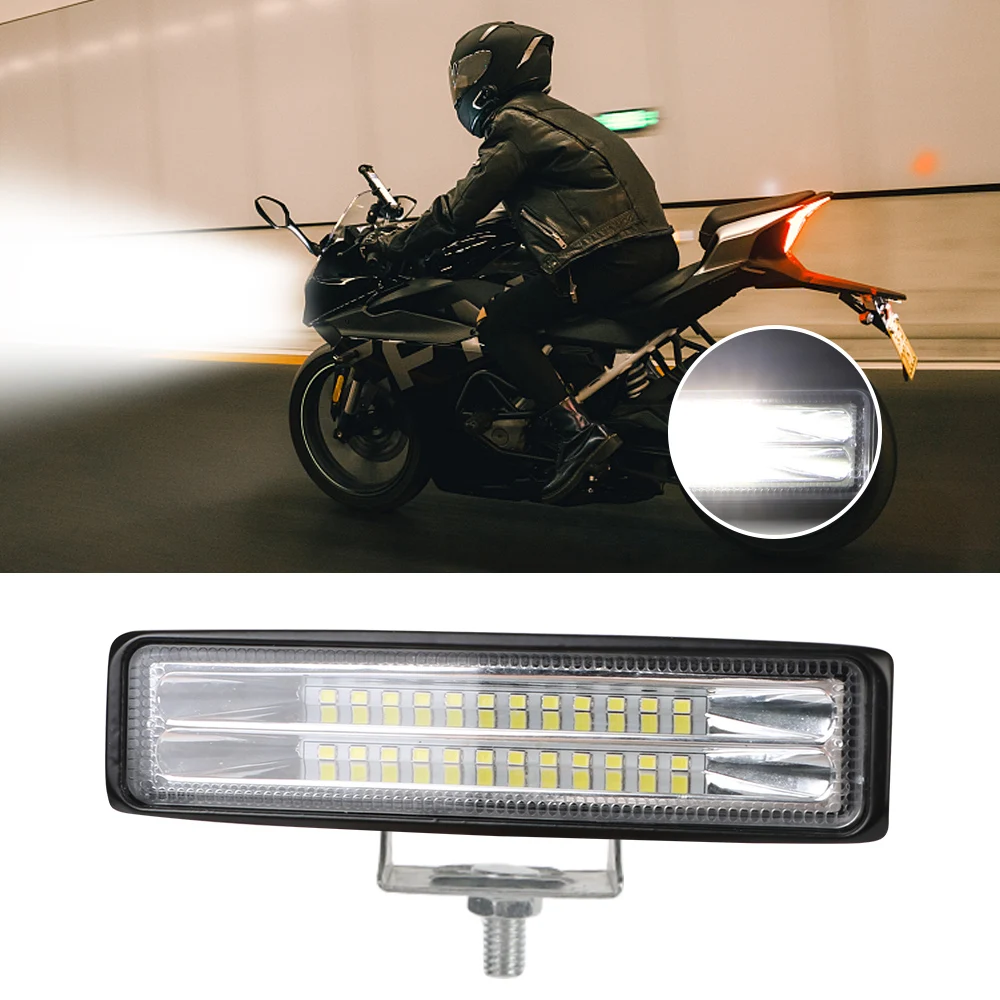 6000K 12V Floodlight Motorcycle Spotlight LED Light Bar Car DRL Day Running Lamp Off Road Moto Bike 24V Truck Lights Accessories