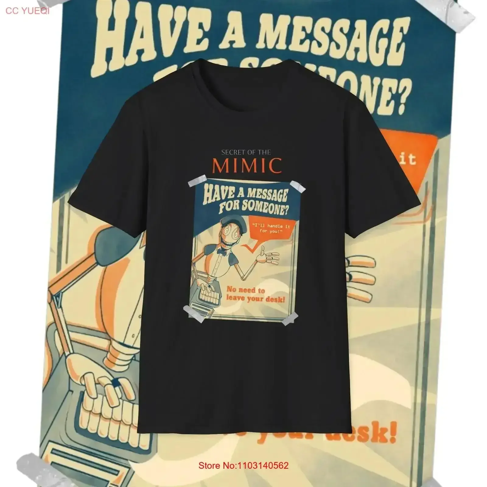 Camiseta Adulto Secret of the Mimic Digityper Mail Bot Softstyle Vintage Lavada Versátil Elegante Ligeiramente Vintage