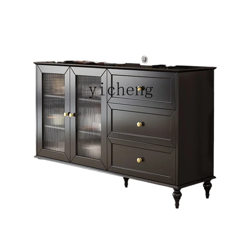 

TQH retro dining side cabinet integrated against the wall French living room storage tea cabinet kitchen storage cabinet