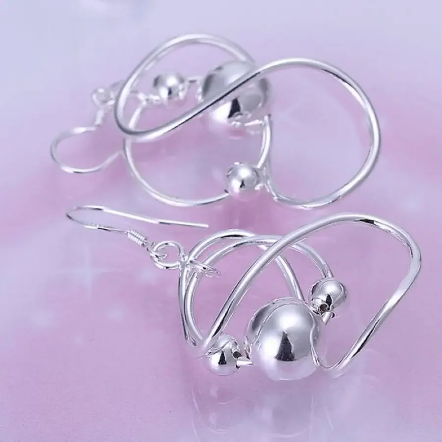 Pure 925 Sterling Silver Drop Earrings Elegant Classic Elements Beautiful Fashion Women Wedding Earring Jewelry for  Hook