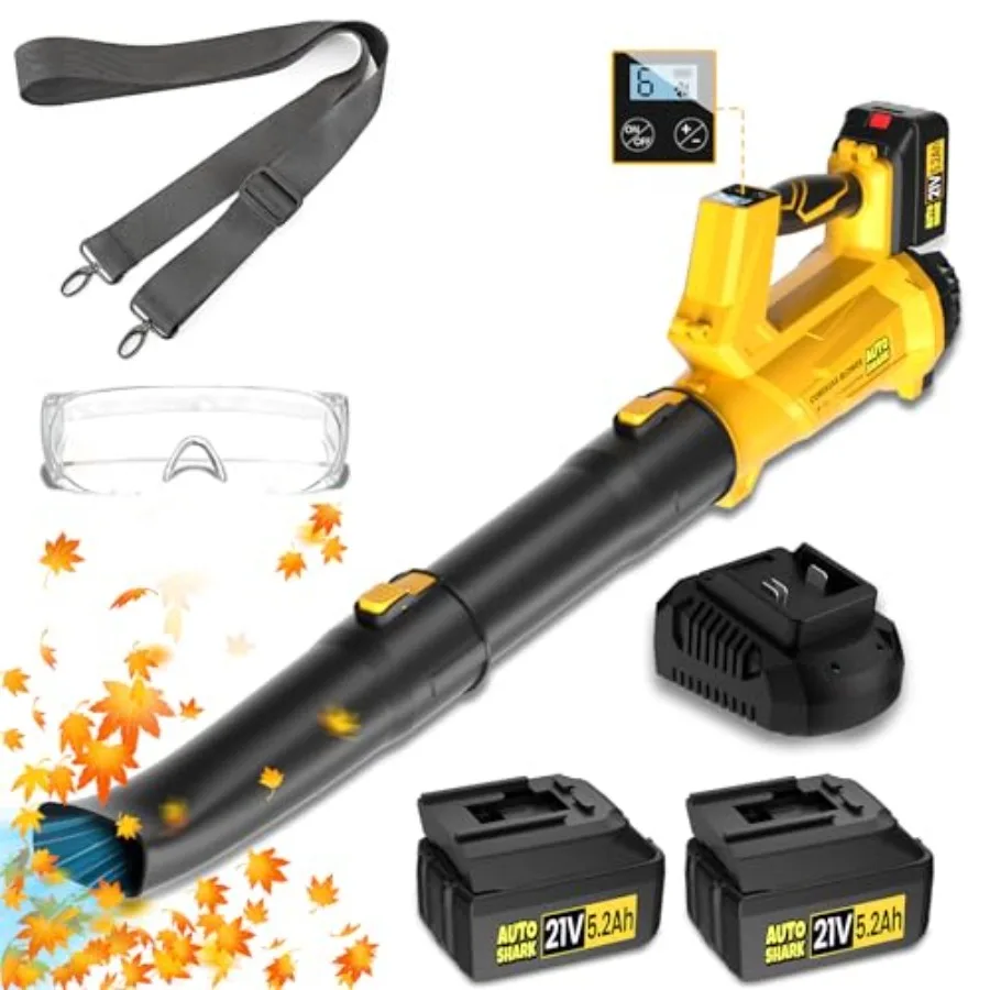 

2025 Upgrade Cordless Leaf Blower with 2×4.0Ah Batteries Fast Charger 150MPH 500CFM Powerful Cordless Blower with 6-Speed Setti